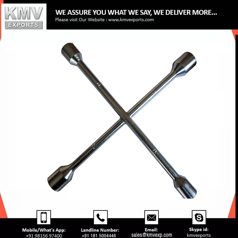 Matt Finish Wheel Spanner 4 Way Cross Wheel Lug Spanner Tire Wrench At Cheap Market Price