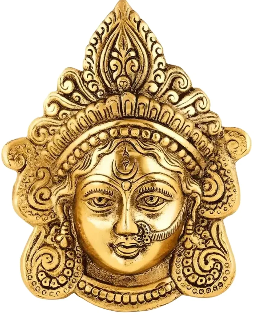 metal hanging Face of Durga ji Home Decor Metal Maa Durga Face Wall Hanging vastu Metal Wall decor in Durga MATA Face