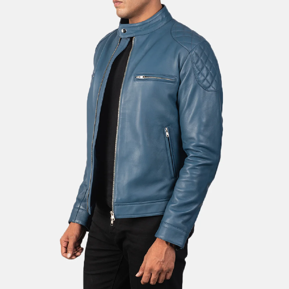 Fashion Men black Lamb Leather Jacket/men leather jackets/Pakistan Leather Jackets For Men 2023