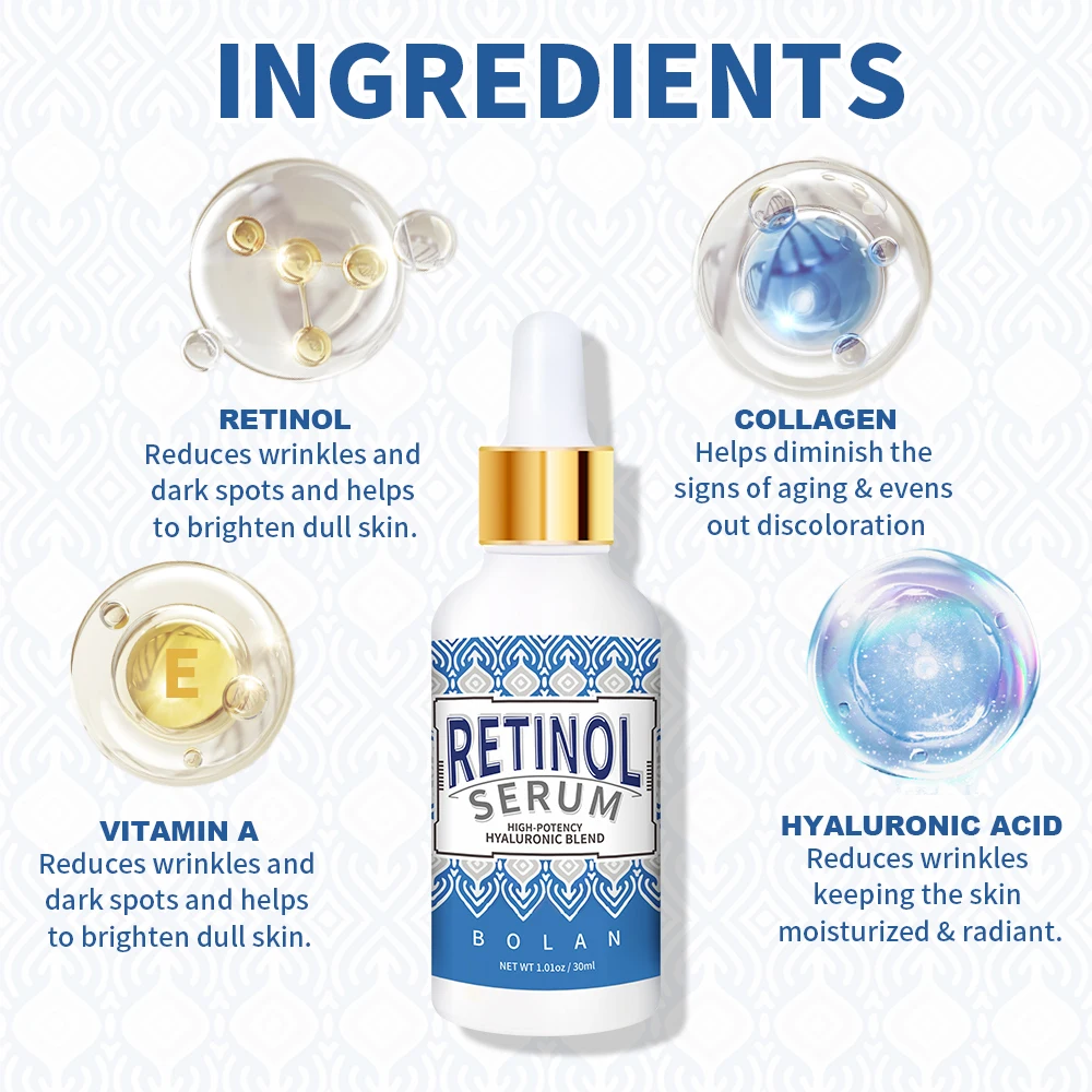Private Label Best Sellers Organic Collagen With Hyaluronic Acid Custom Logo Face Skincare Retinol Serum