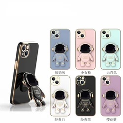 New Design Electroplated 6D Plating Astronaut Colorful Phone Case For iPhone 11 12 13 Pro Max With Astronaut Ring Holder
