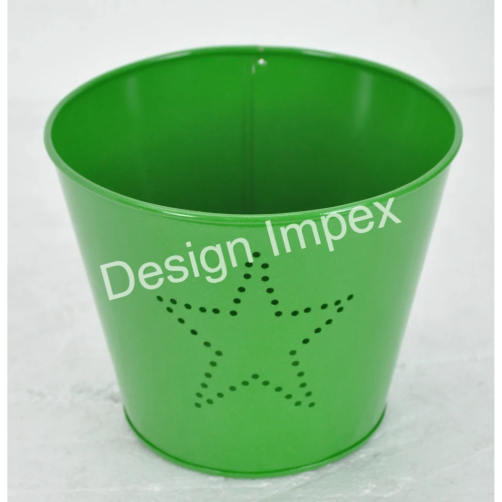 Outdoor Supplies Garden Bucket High Quality Metal Multifunctional Storage and Planter With Handle Made in India