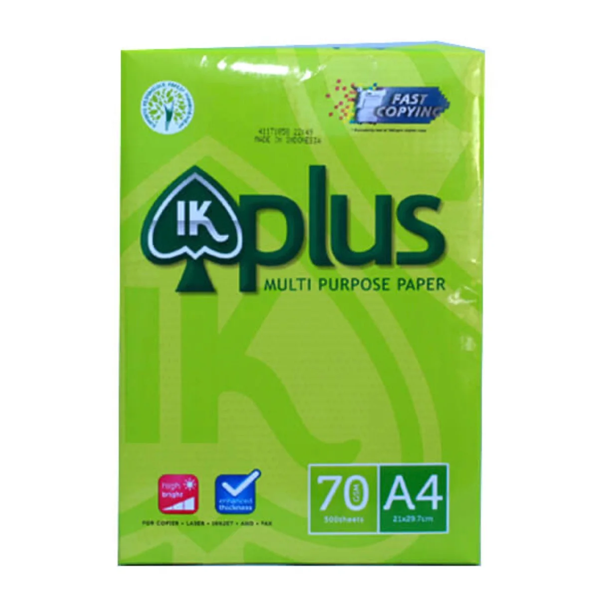 IK Plus A4 Copy Paper 80gsm white standard size factory price ideal for high performance professional printing bulk orders