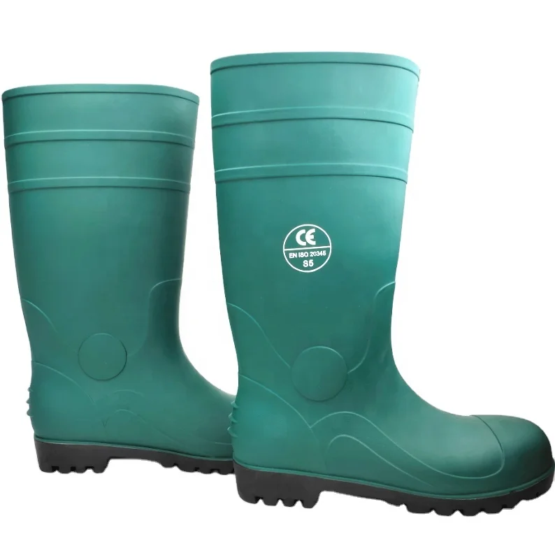 CE black steel toe rain boots steel toe safety boots waterproof  factory  puncture proof