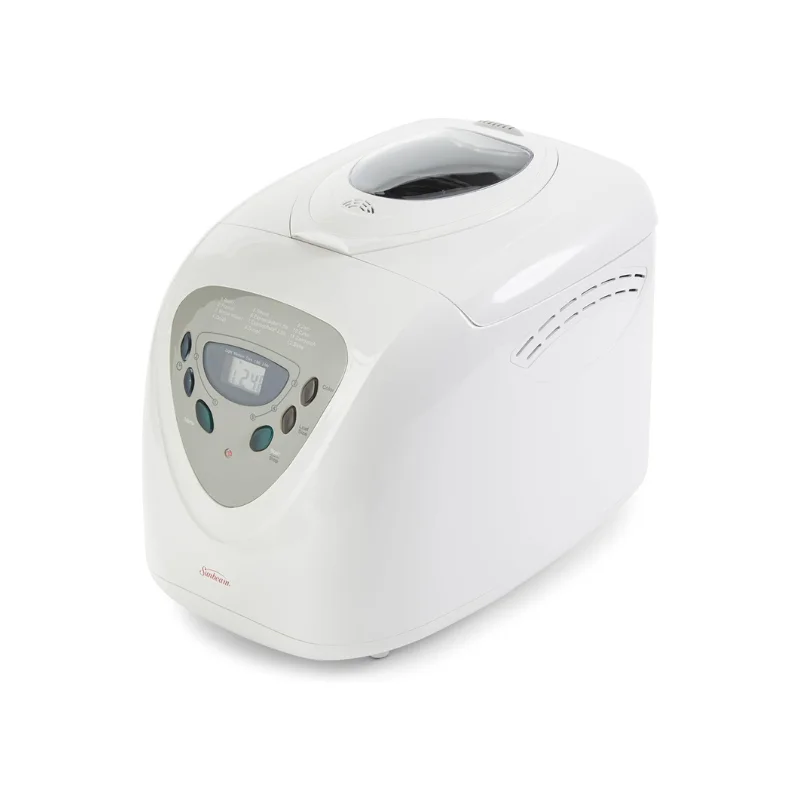 HOT DEAL Programmable Bread Maker: Bake Fresh Bread at Home with 12 Functions, Express Bake Cycle, Nonstick Pan - White