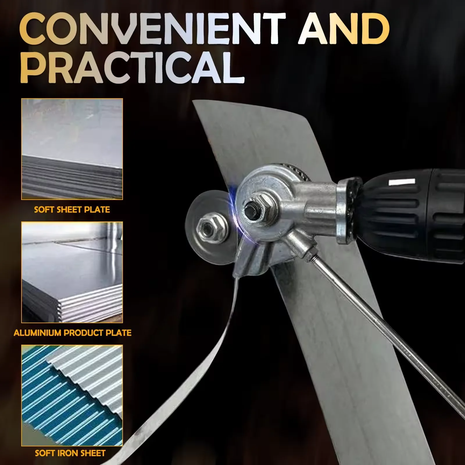 Labor-Saving Electric Drill Cutter Metal Iron Tin Cuts Plate Refitting Shears Power Tools OEM/ODM Supported
