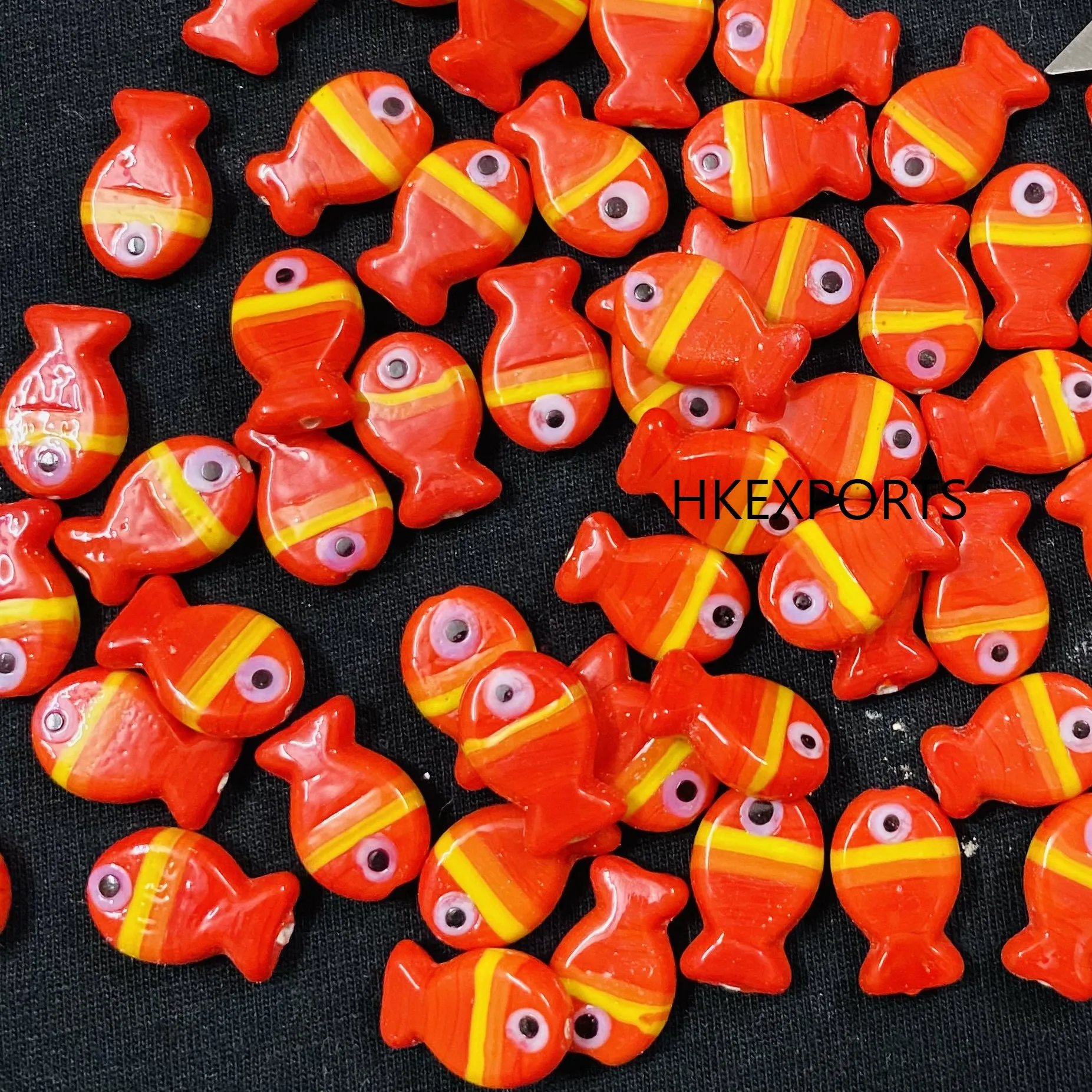Wholesale Multicolor Fish Shape Beads: Handcrafted Assorted Colors for Jewelry Making, DIY Crafts, and Accessories