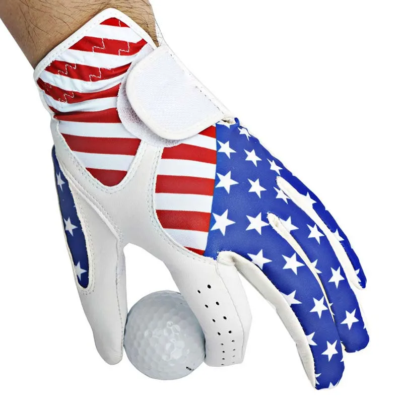 Custom Logo Golf Gloves Large Stock Top Quality Venting Hole Design Golf Gloves Custom made by Sheep leather