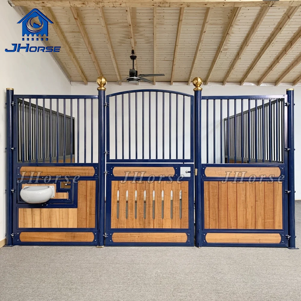 Free Design Horse Equine Equipment Prefab Horse Stables Horse Stall Barn Galvanized Partitions
