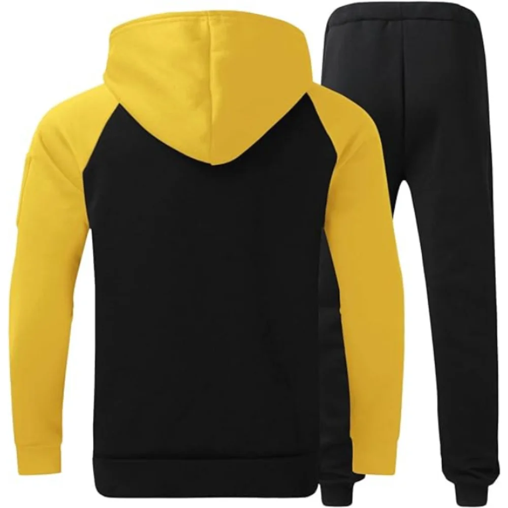 Multicolor High Quality 100% Cotton Heavy GSM Breathable Comfortable Winter Season 2 Pieces Custom Logo Men Tracksuit