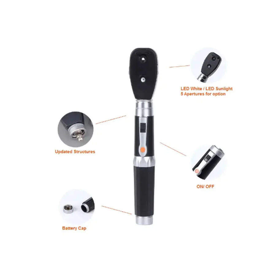 2 Years Warranty Portable Professional ENT Diagnostic Instruments 2 in 1 LED Fiber Optic Ear Otoscope and Ophthalmoscope Set