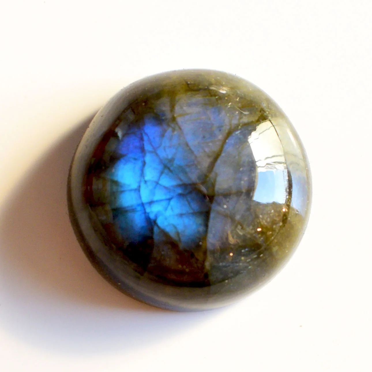 Labradorite Cabochon Round Shape Gemstone Jewellery Making Size 23x23x10 MM Pendant Making Gemstone Blue Flashy Fire Flat Back