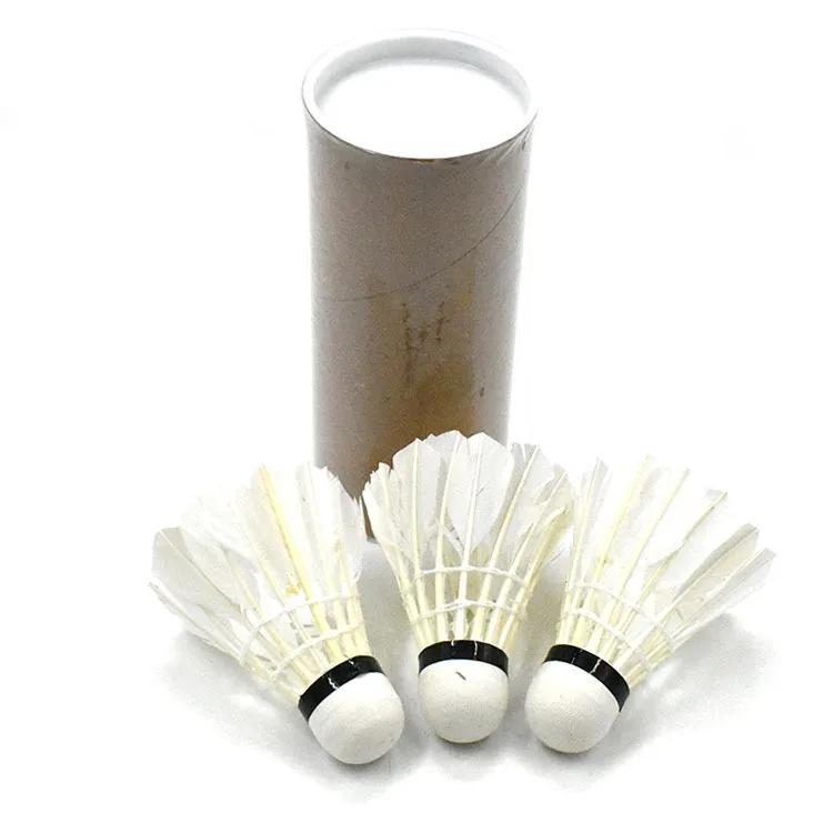 High Elasticity Durability Black White Duck Feather Badminton 3/6/12 Pieces Professional Entertainment Training Badminton Barrel