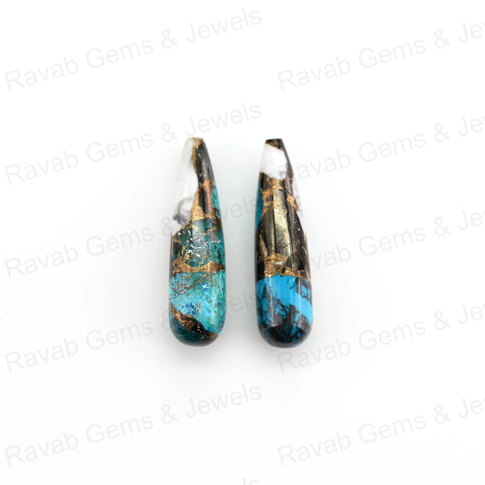Высокое качество натуральный Белый Буйвол Кингман Бирюзовый 9x30 мм драгоценный камень ювелирные изделия гладкие формы капель свободные лечебные камни