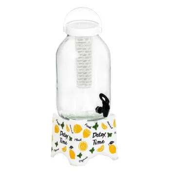 wholesale hot sales high quality new glass jar with tap with stand from turkey