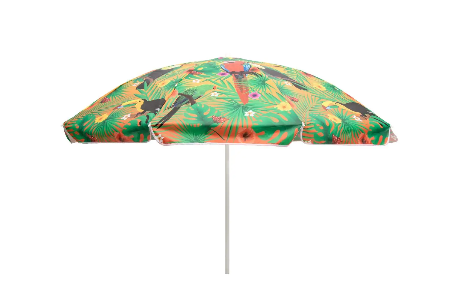 Top Class Custom 2.0m 140gm Poly Canvas Digital Parrots Sunset Pattern Family Beach Umbrella Fast Sale