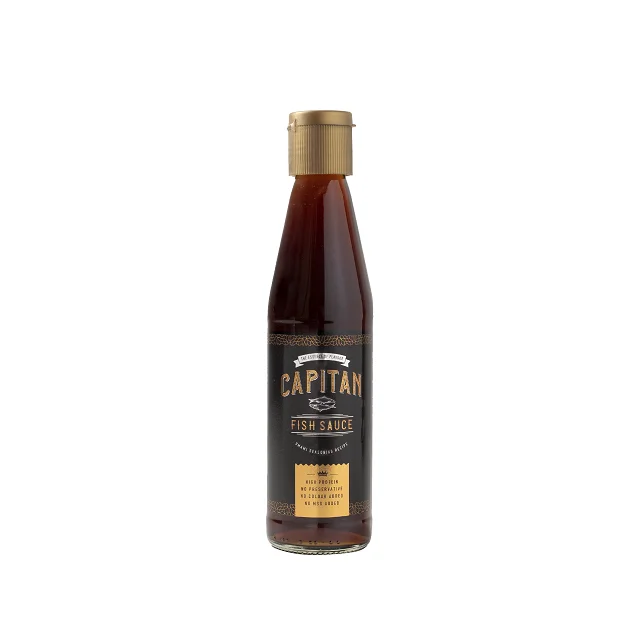 Malaysia First Draw Halal Premium Fish Sauce Brand Capitan 300ml Glass Bottle For Delicious Cooking Dishes
