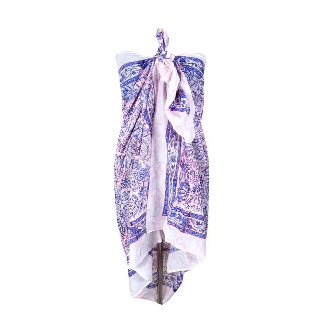 Wholesale 100%Soft Cotton handmade Fabric Low Price Hand Block Printed Pario Gaiter Sarongs Beach Cover & Head Scarves for Women