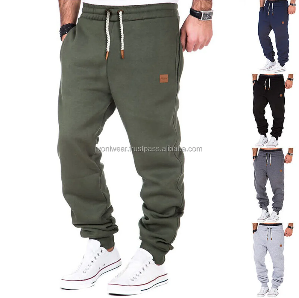 Mens Fleece Elasticated Jogging Bottoms Track Pants Casual Joggers Trousers Customized High Quality Fleece Track Pants For Mens