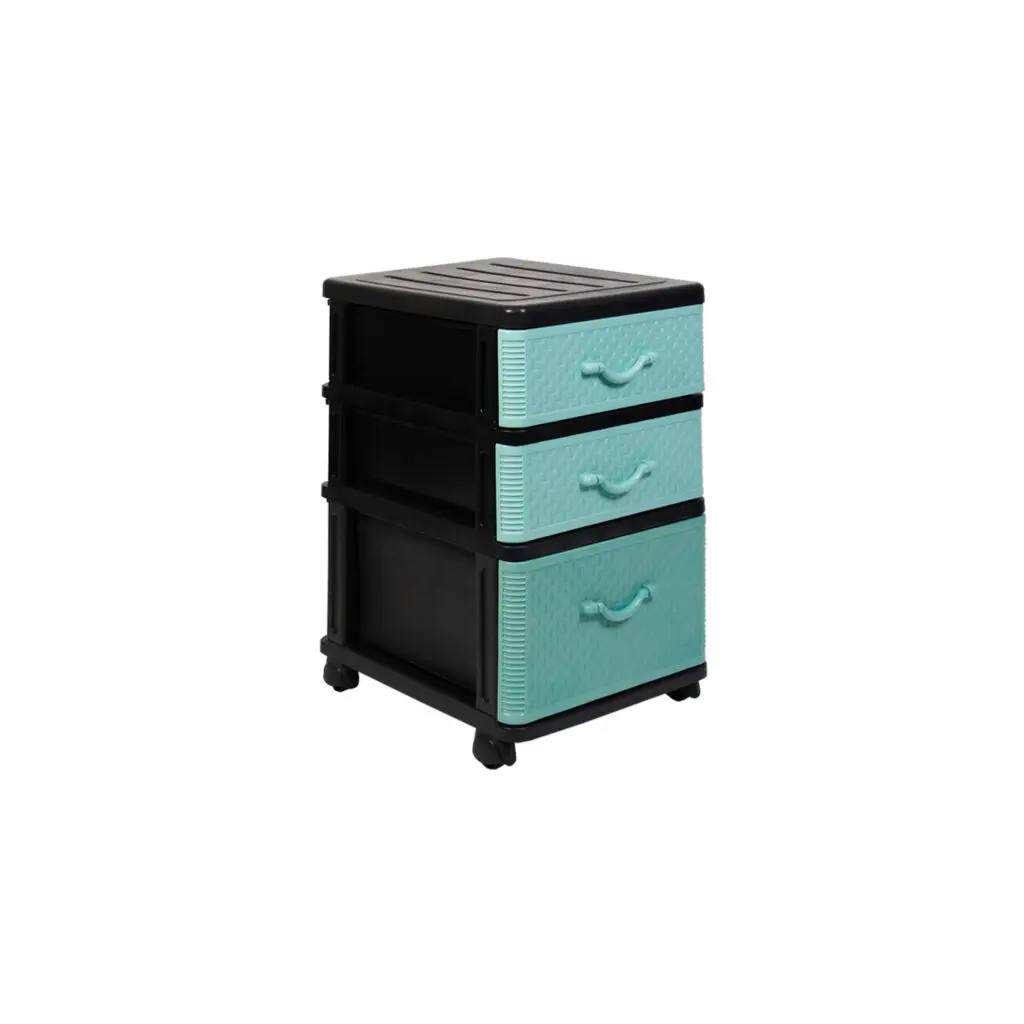 Multipurpose Space Saving Large Capacity Home Organization Colorful Plastic 3 Tiers Trendy Drawer Storage Cabinet Organizer