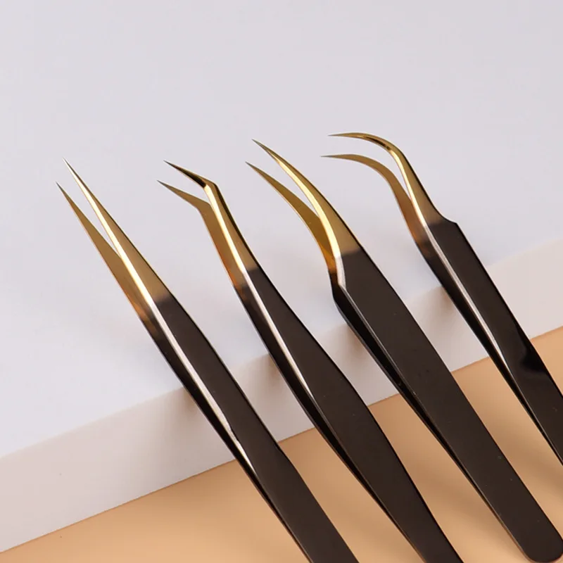 volume tweezers set with fiber tips stainless steel high quality dumout vetus classic volume eyelash tweezers set with logo