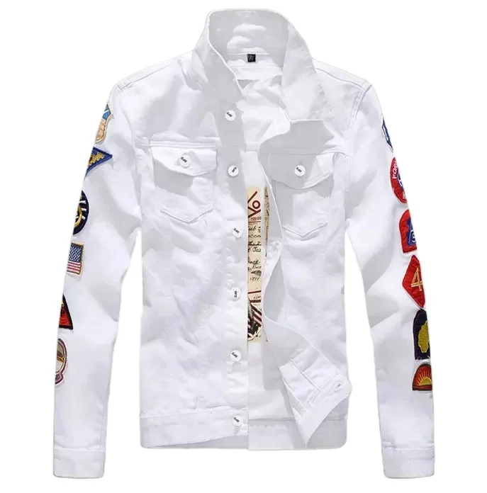 Logo Print Zhongshan Dragon Uniform OEM Service Custom logo mend Trucker Denim Jacket Coat Jacket for Men