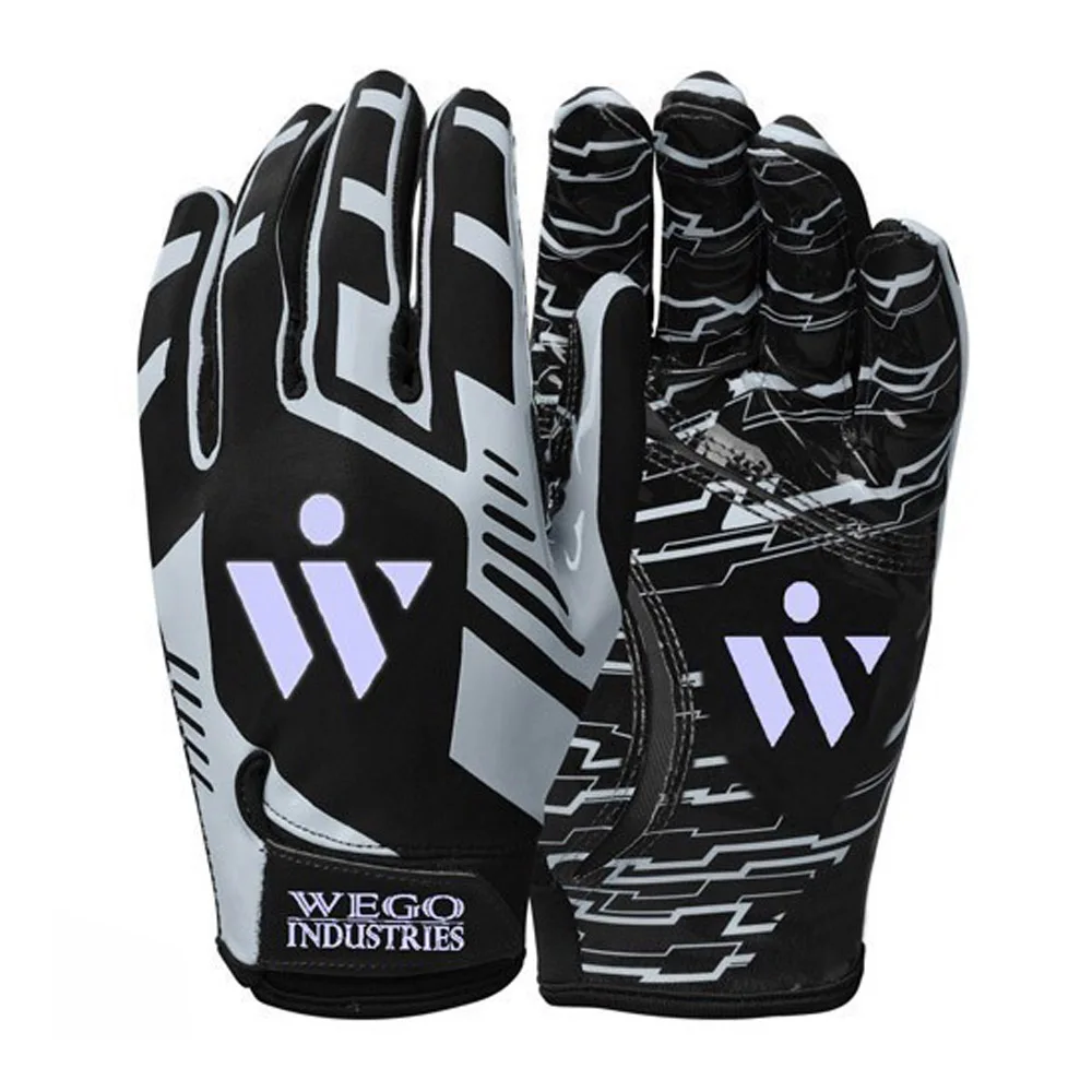 Gripey Gloves Best Quality Finger Sublimated Design Latex American Football Gloves Custom Logo Gloves