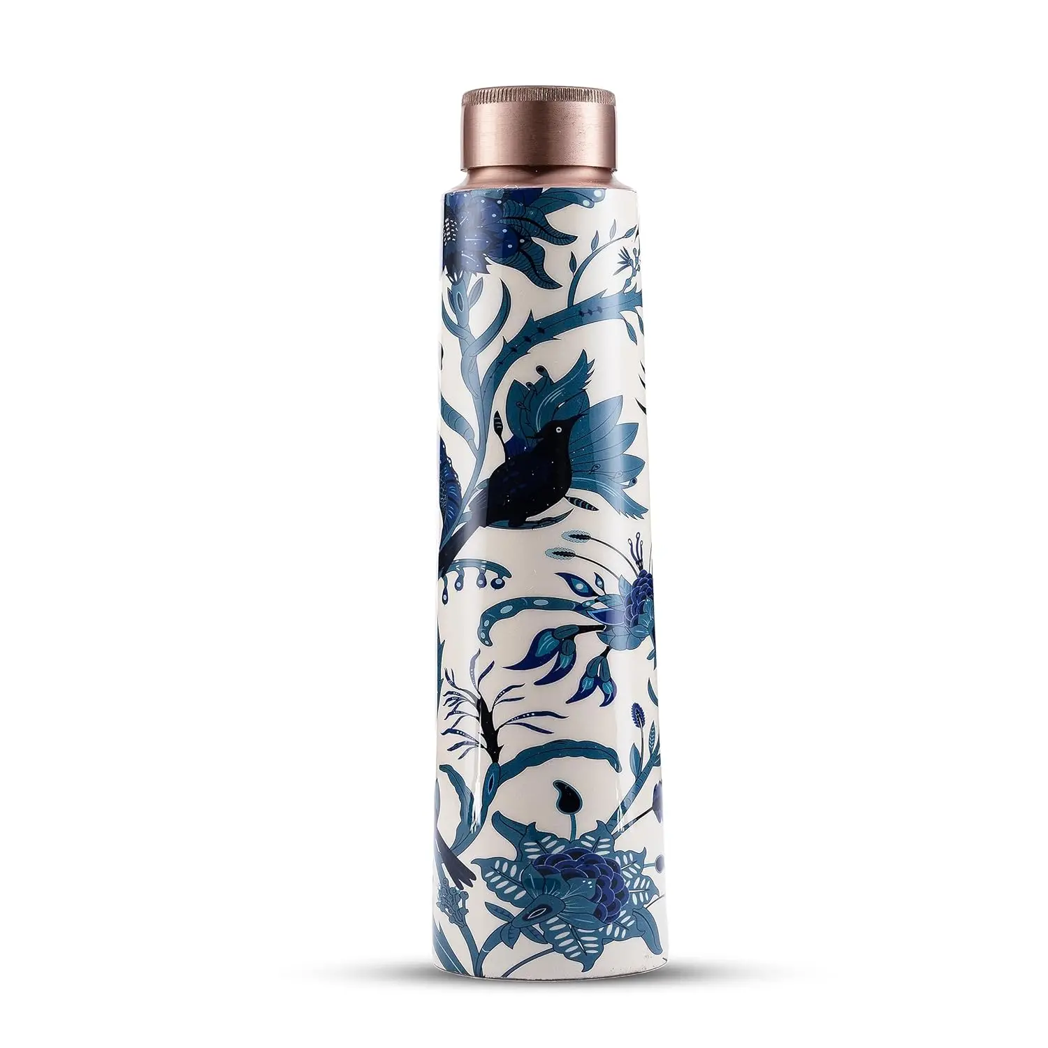 Extravagant Copper Water Bottle Unique Marble Design Finish Copper Lid Metal Water Bottle (38 oz) With Copper Zinc Properties