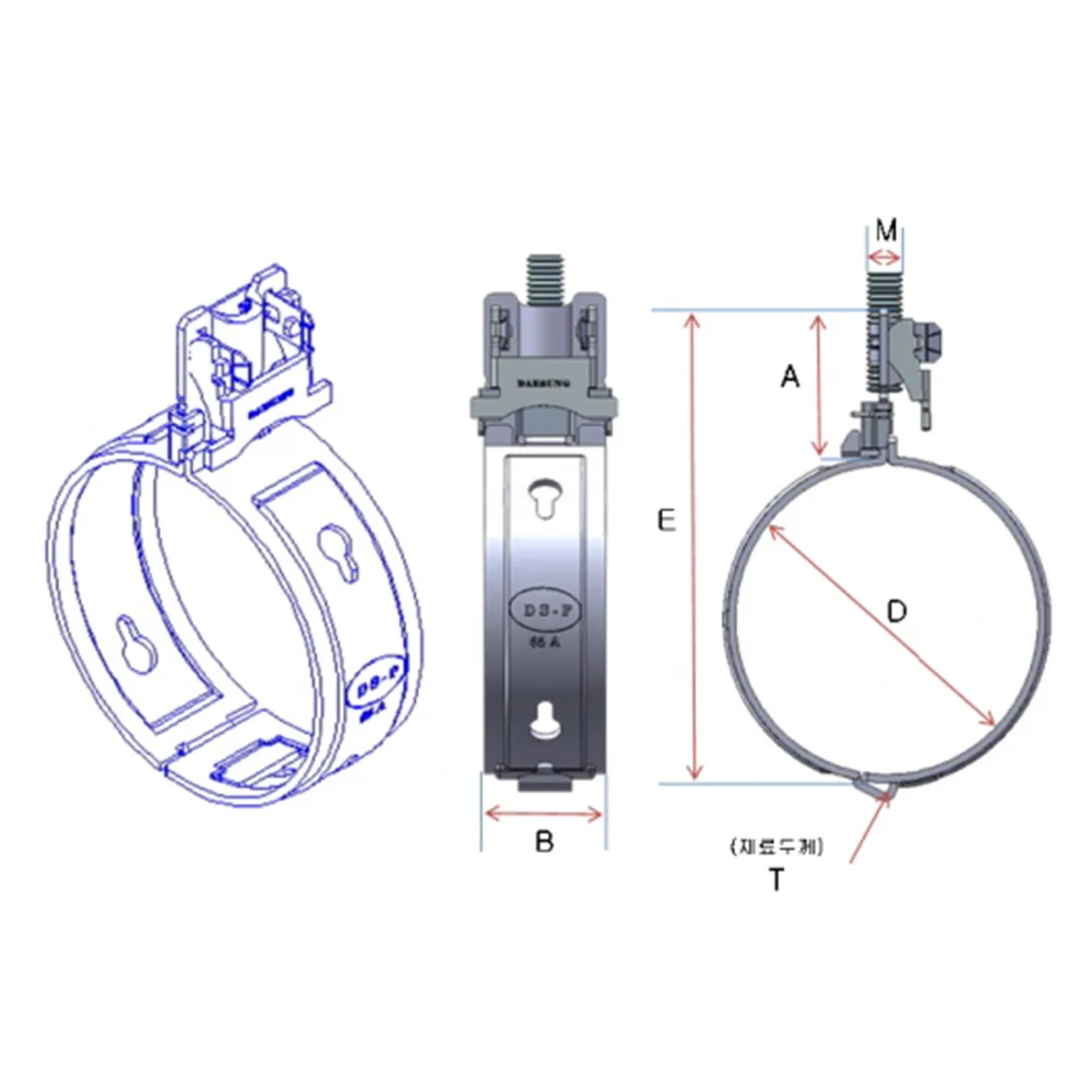 [ROBOTECH] First developed in the world Very Easy Installation Pipe Clamp Made in Korea 50A, 65A, 80A, 100A