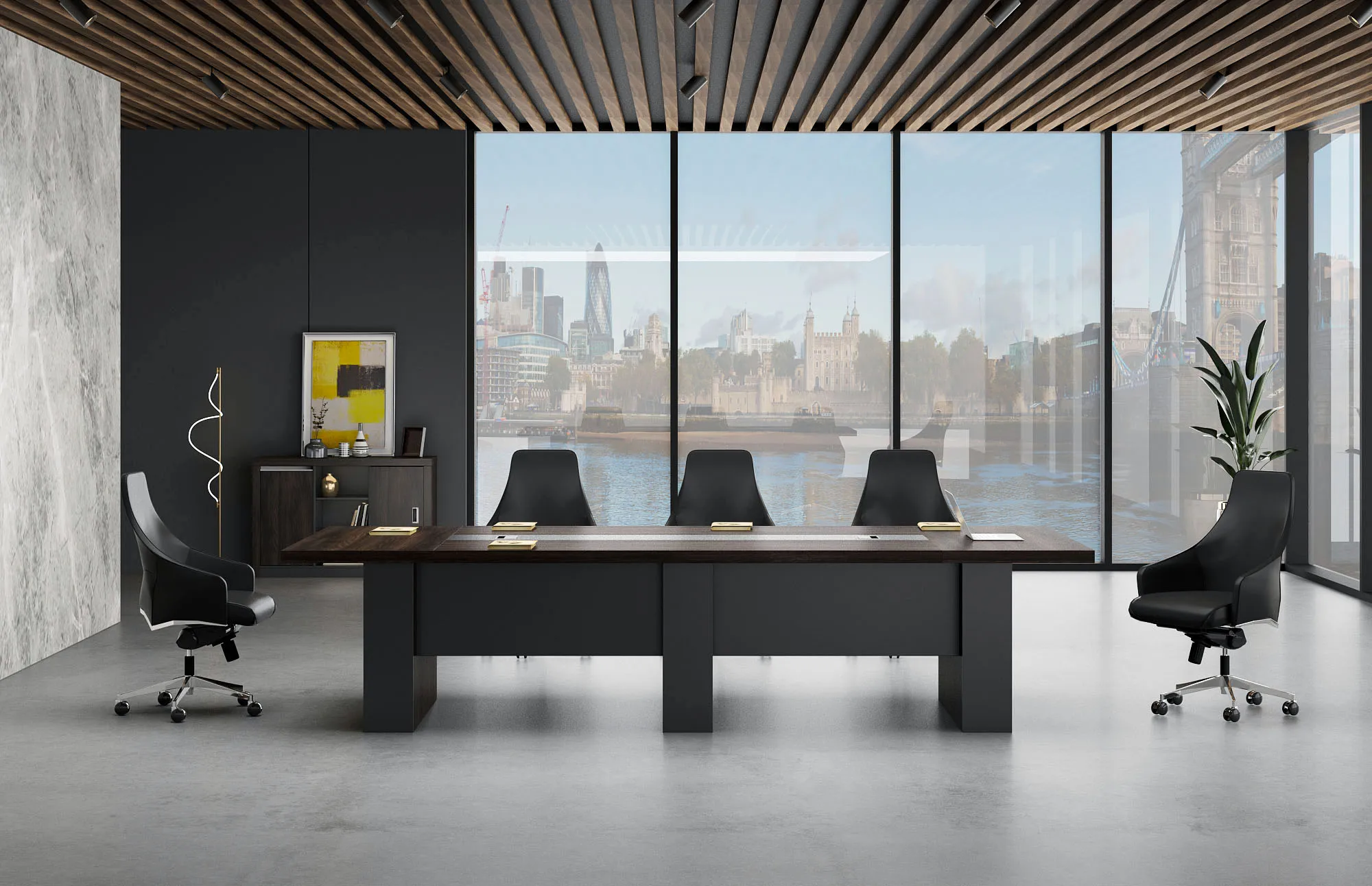 Luxury Large Office Furniture Modern Design Customized Large Conference Table Wooden Boardroom Desk