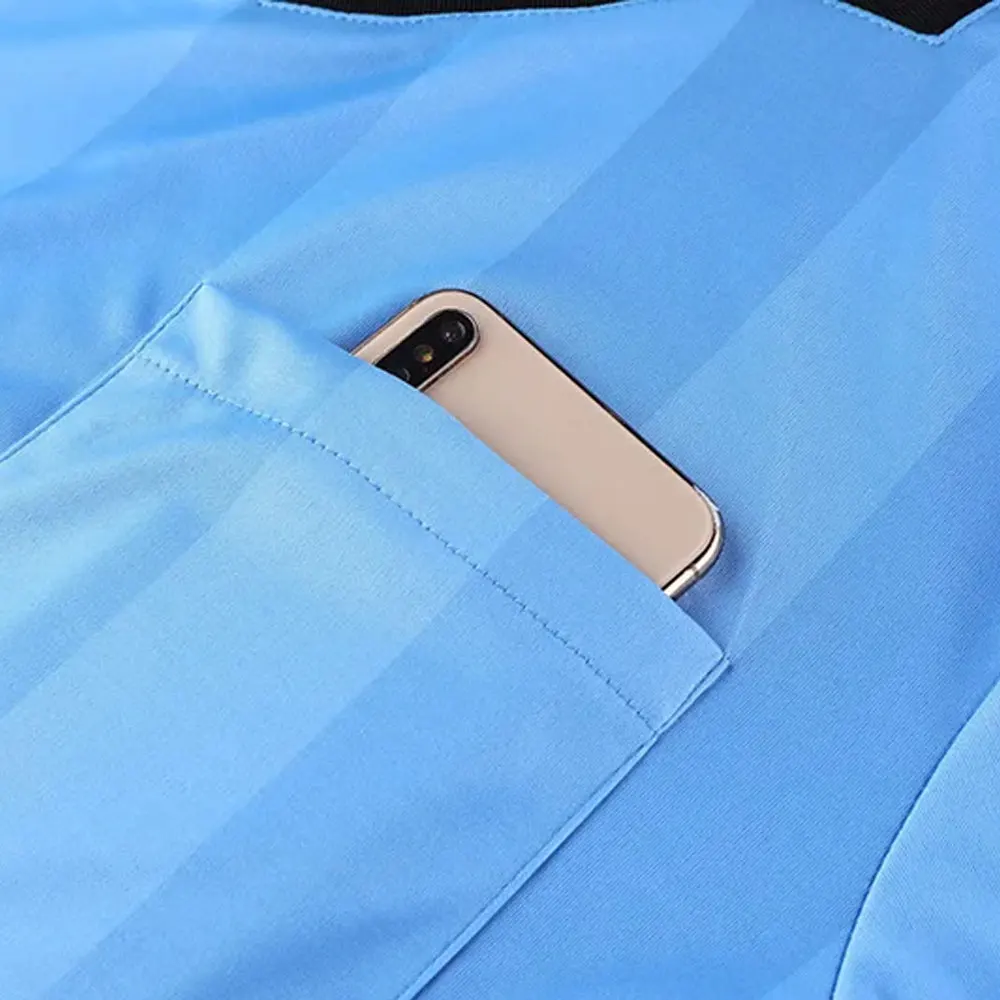Factory Direct Referee Uniforms  Quick Dry Blank Soccer Referee Jersey Custom Made Logo Football Referee Uniforms