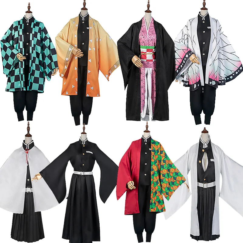 BAIGE Women and Men Kimono Cosplay Costume Sets New Arrive Anime Demon Slayer Kimetsu No Yaiba Tanjirou Kamado Nezuko Cosplay