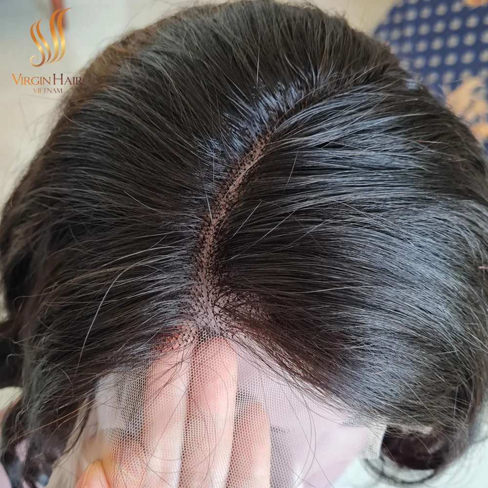 Super Double Drawn Vietnamese Hair Natural Wavy Short Hd Lace Frontal Raw Cambodian Hair Wig