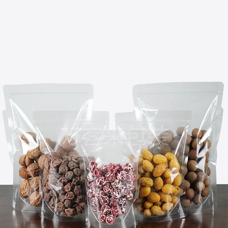 Plastic Stand Up Zipper Clear Food Storage Bag Reclosable Zip Lock Pouches Doypack Bag EdiblesThc Edibles