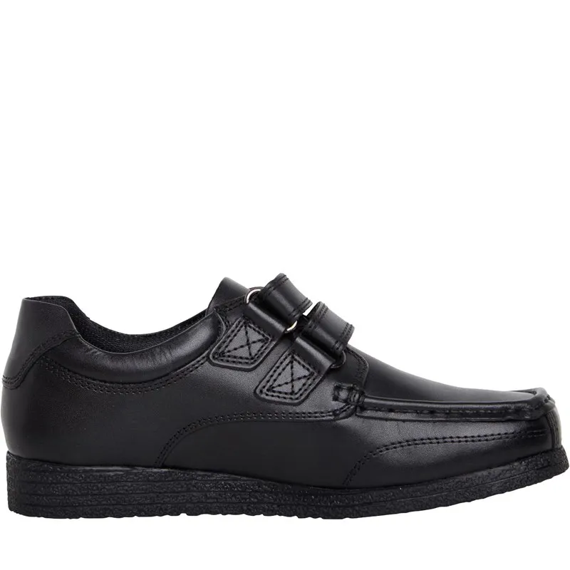 Coolz Unisex Kids Black Formal School Uniform Shoes Deluxe Velcro  Shoes Boy School Shoes with Convenient Velcro Closure