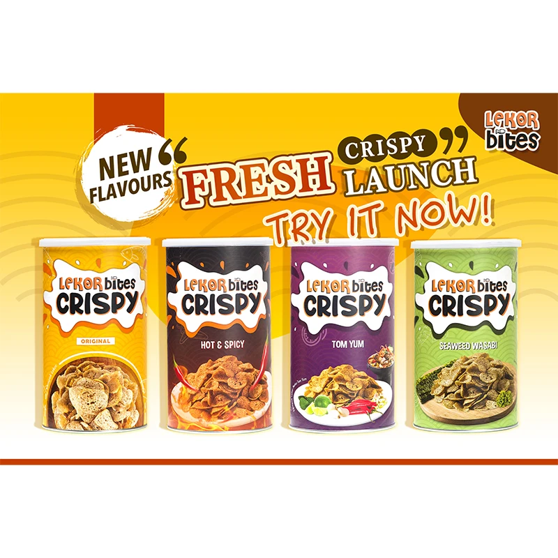 High Quality 200g Seaweed Wasabi Flavor Lekor Bites Crispy Seafood Snacks Made from 90% Fish Content