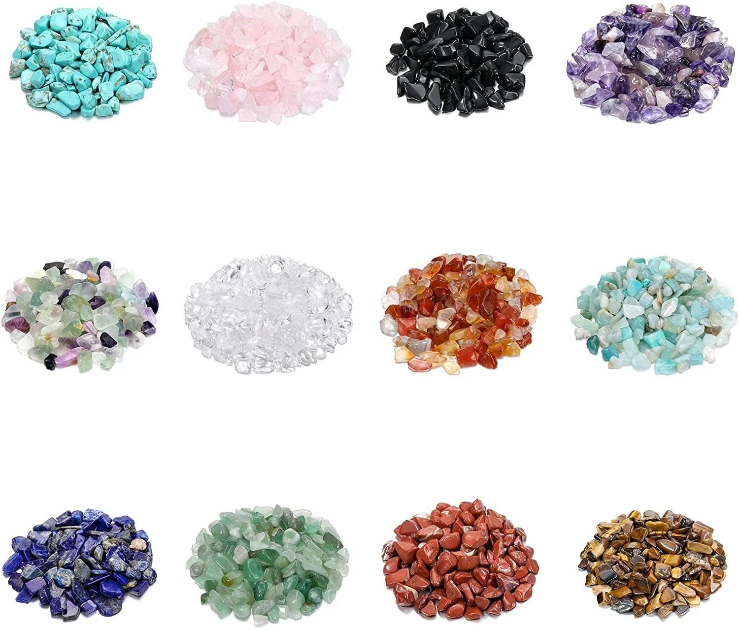 12 Pcs Gemstone Bottles Chip Crystal Healing Tumbled Gem Reiki Wicca Stones Set, Home Decorations, Chakra Healing Crystals, Witc