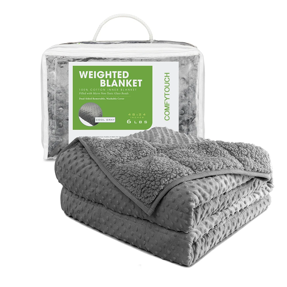 Теплое плотное одеяло в горошек Minky, мягкое пушистое флисовое утяжеленное одеяло для зимы