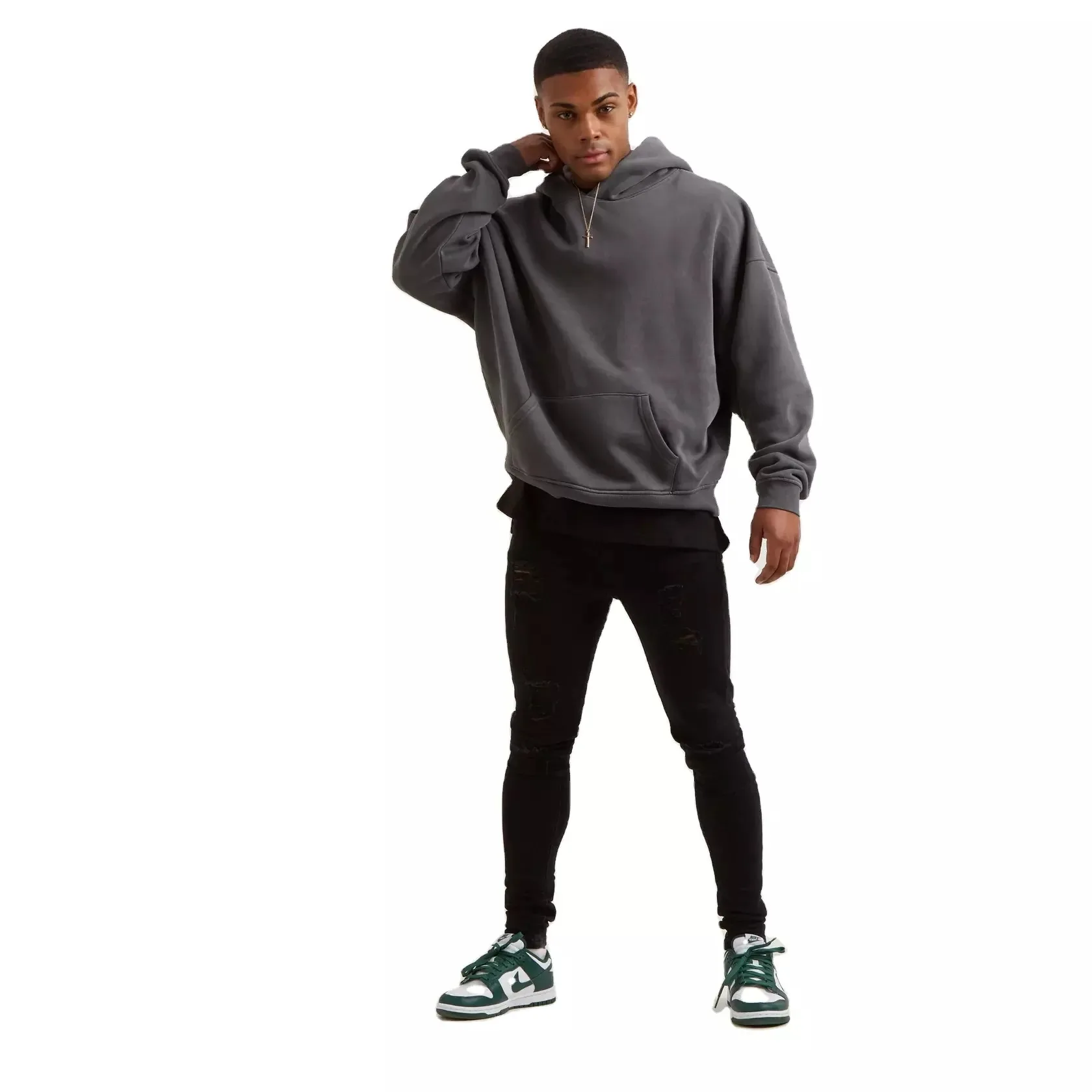 Hooded Solid Color Customized Multi Colors Men Oversized 100% Fleece Men Pullover Hoodie On Sale Now