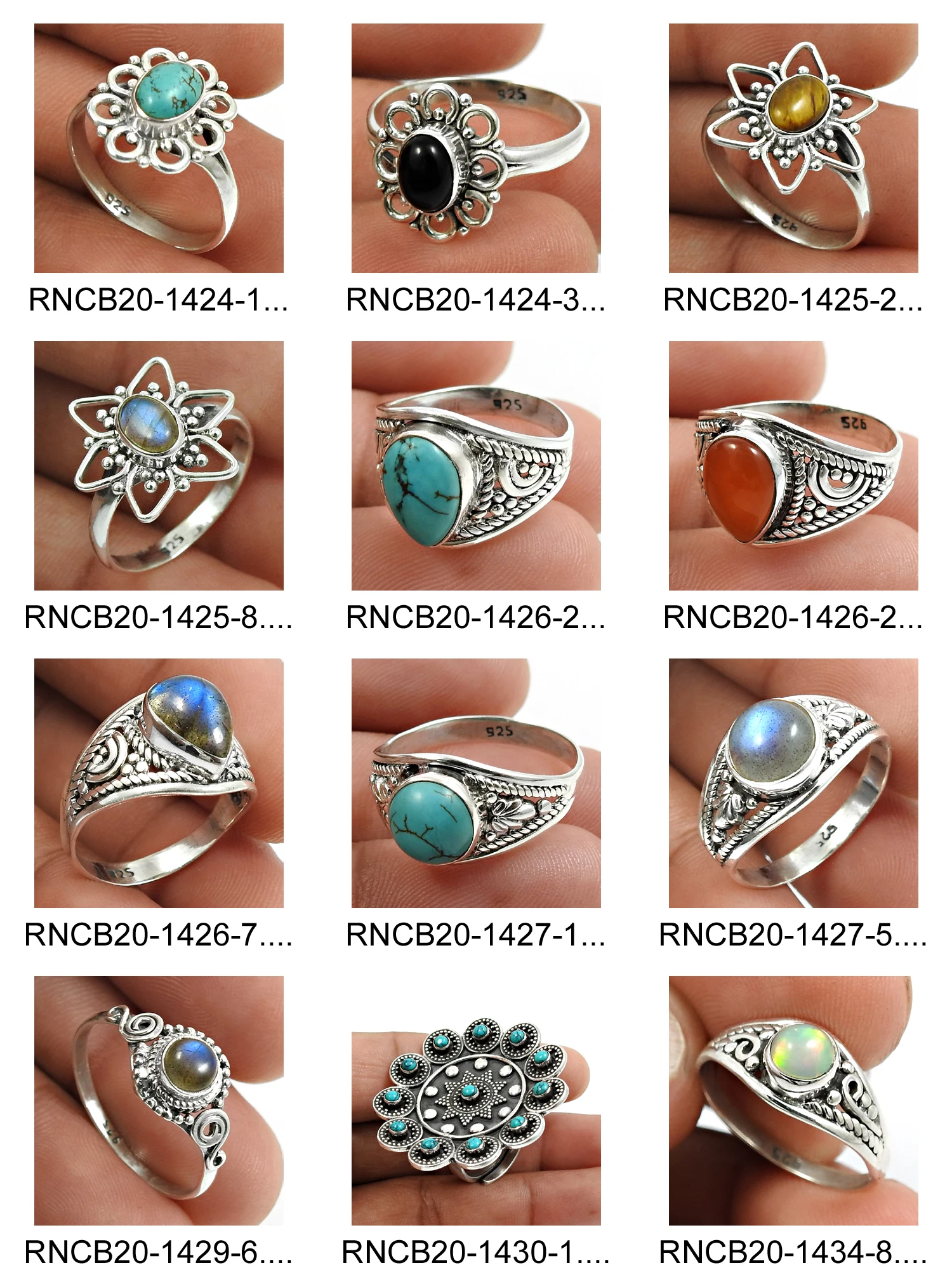 Natural Mother Of Pearl Labradorite Rainbow Moonstone Multi Gemstones Ring 925 Sterling Silver Jewelry Wholesaler Manufacturer