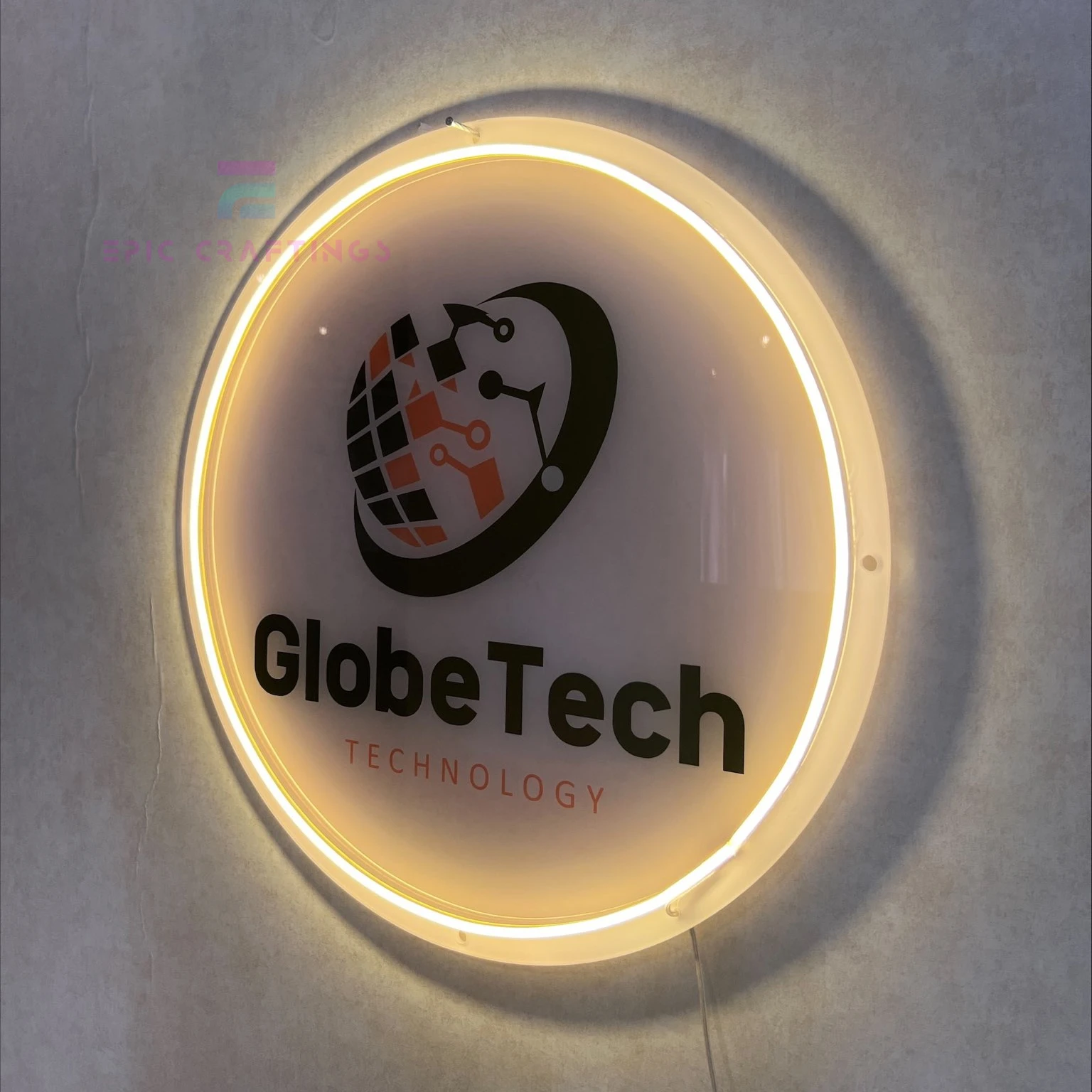 UV Printed Custom Acrylic Business Neon signs 12V Waterproof sign for indoor and outdoor purposes Office Company Logo Signage