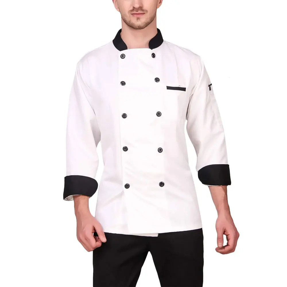 Customized Logo Low MOQ Chef Aprons High Quality Long Sleeved  Chef Coat 2024 Competitive Price Chef Coat