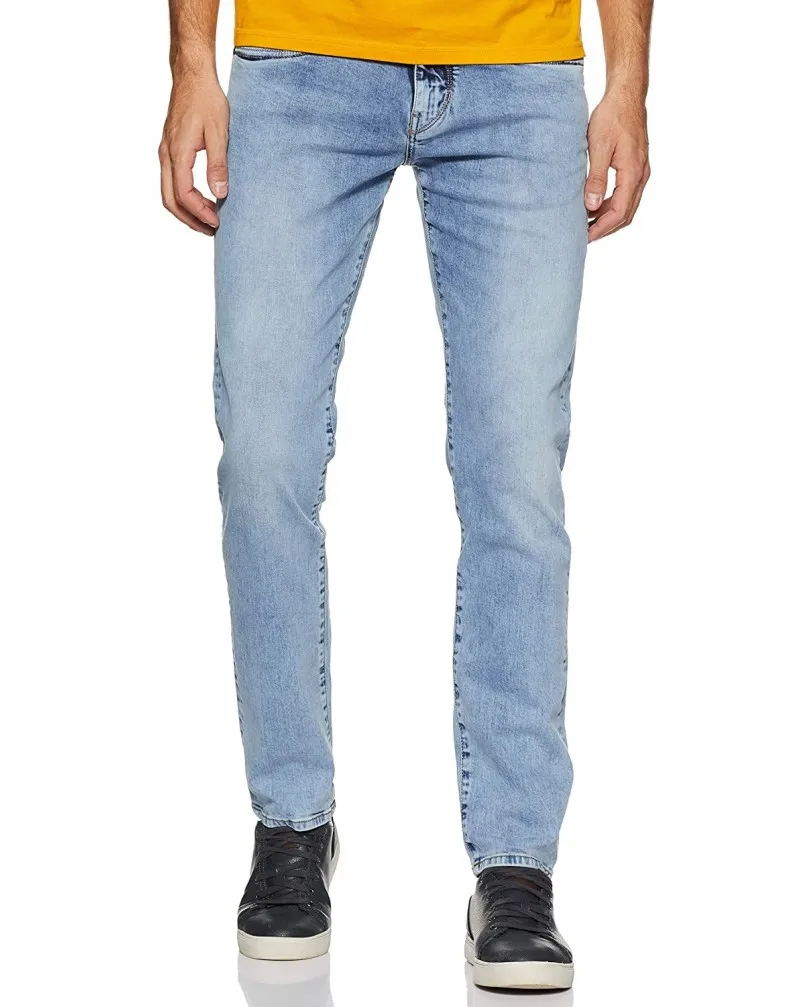 Straight Wide Leg Plain Blue Color Denim Pants Stretch Slim Fit Blank Wholesale Best Selling Wholesale Breathable