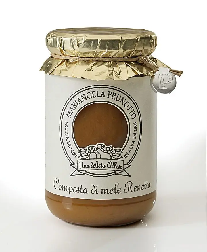 hight quality Renetta Apple compote made in Italy glass jar 340 g made from fresh fruit hom made