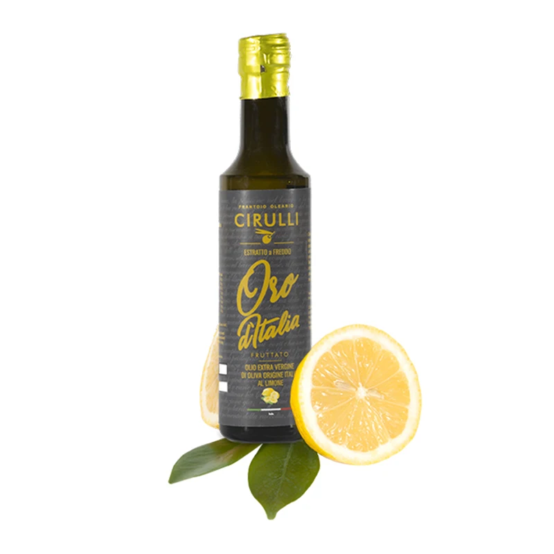 Top Quality Extra Virgin Olive Oil  100% Made in Italy Lemon Flavored 0.50L Glass bottles Ready for Export