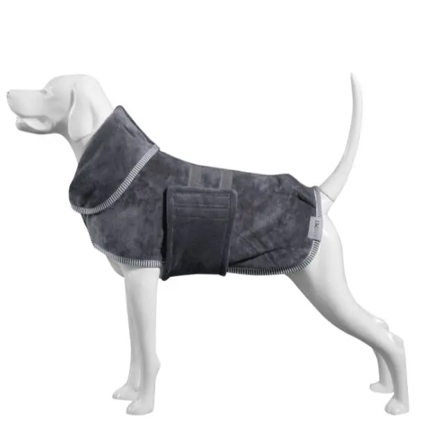 MicroLux Large Double Layer Dog Bathrobe Soft Microfiber Material with Bamboo Solid Pattern for Clothing Collar Dog Accessories