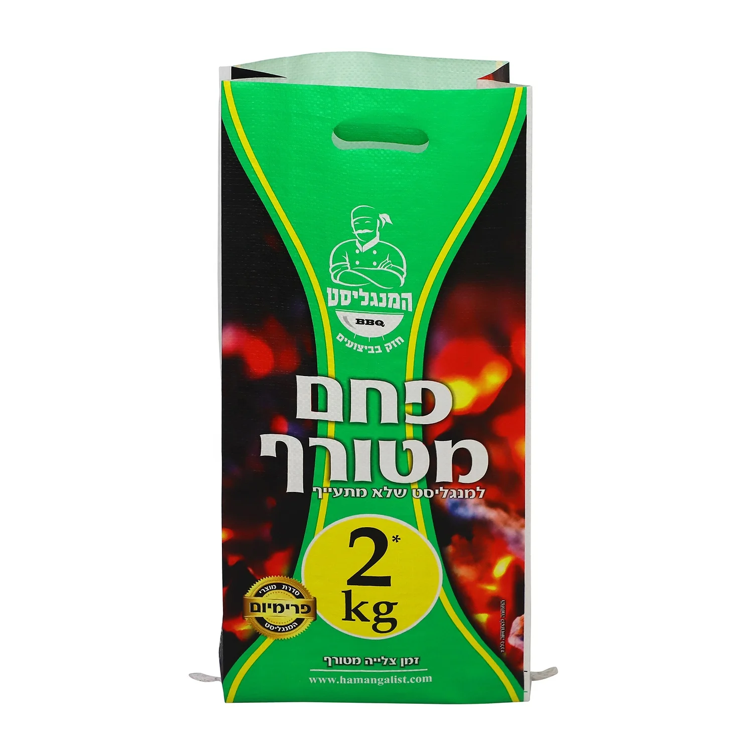 Customized BOPP  Packaging Bag with Handle for Charcoal, Pellets, Biofuels, Chemical, Mortar, Rice, Flour, Feed, Building