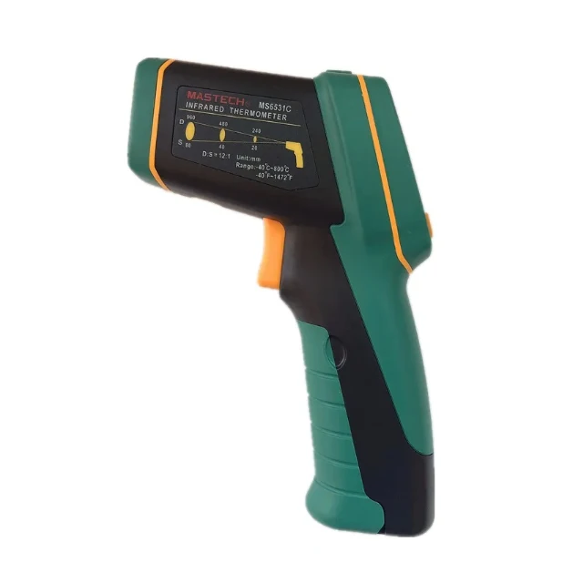MASTECH MS6531C 12:1 Handheld Digital LCD IR Thermometer Laser Industrial Temperature Tester Pyrometer Range -40~800 Celsius