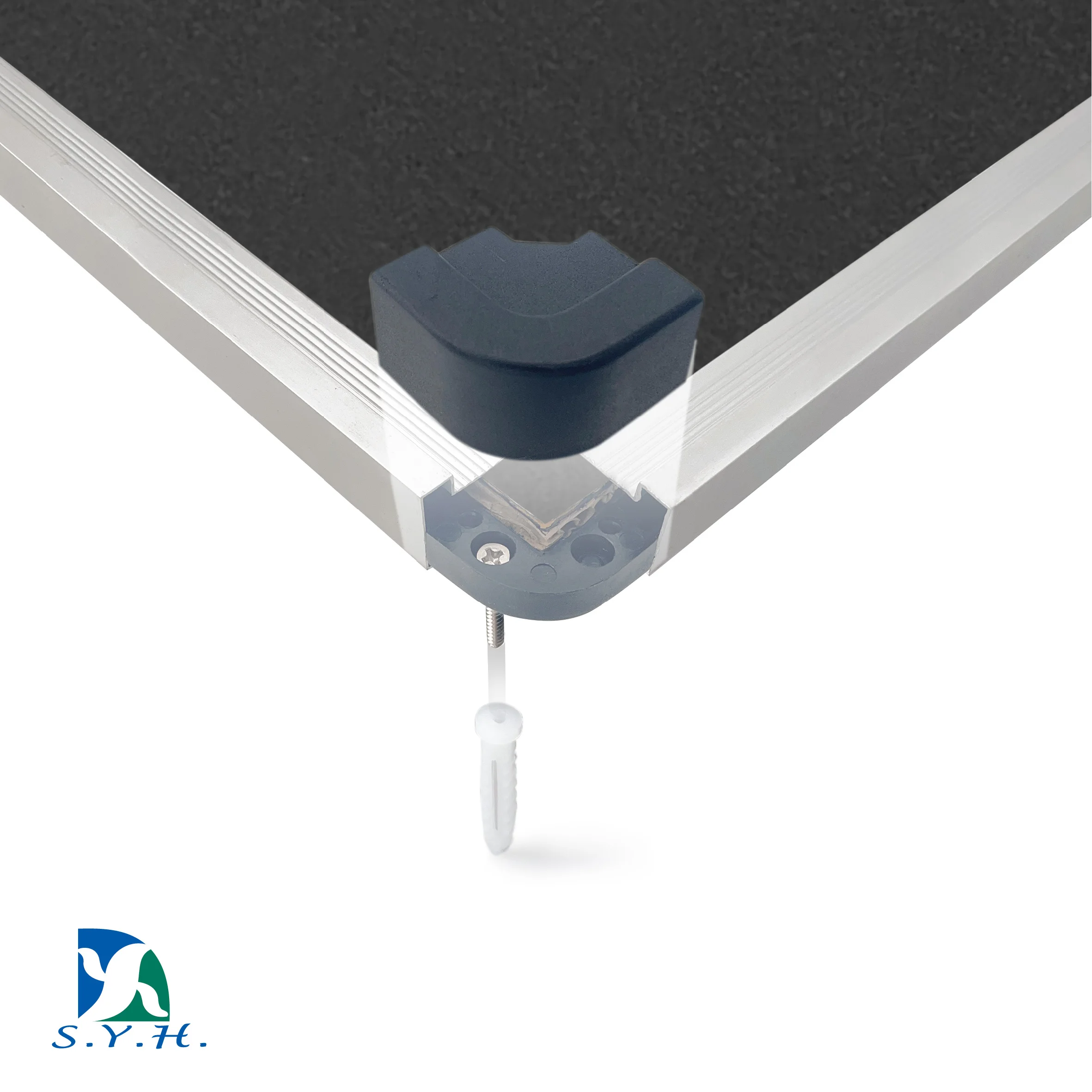 Black fabric board bulletin pin board for School Office Home Aluminium Frame