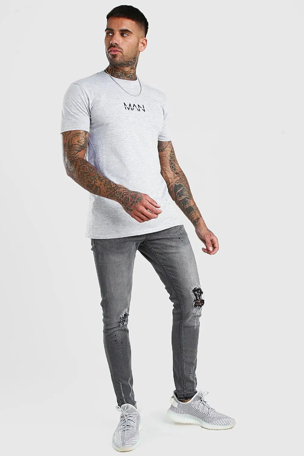 Latest Men White Oversized Basic Casual T Shirt With Short Sleeves 280 gsm cotton embroidery oversized tshirt
